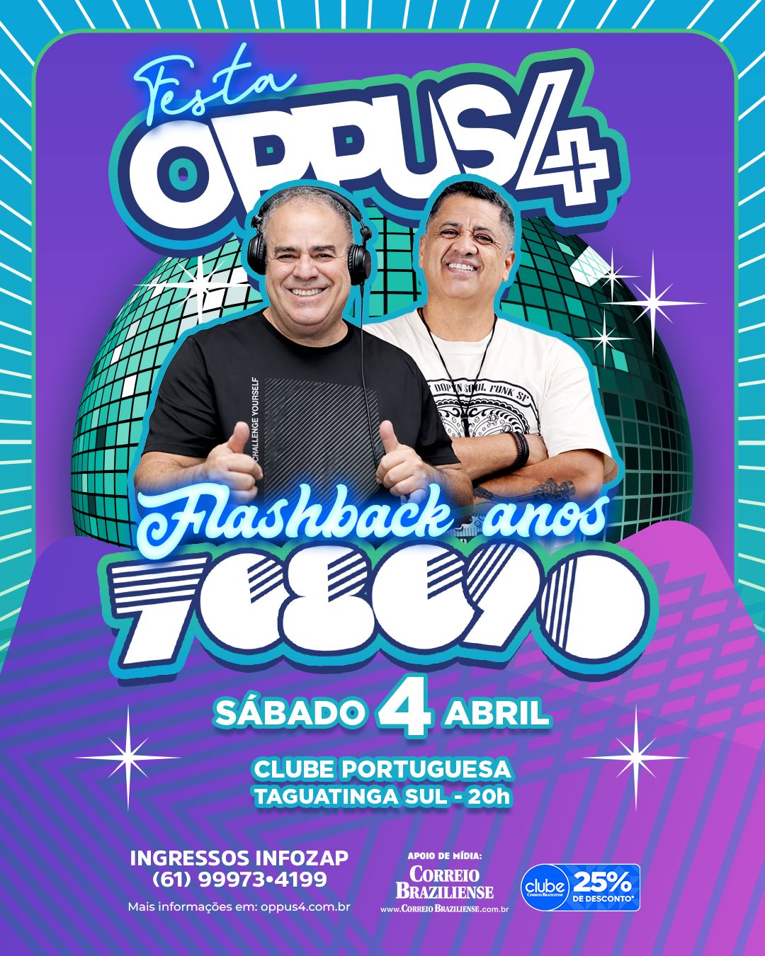 Flyer Secundário de OPPUS 4 - FLASHBACK ANOS 70 80 90